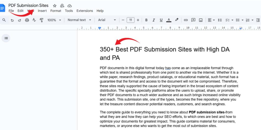PDF Submission Sites