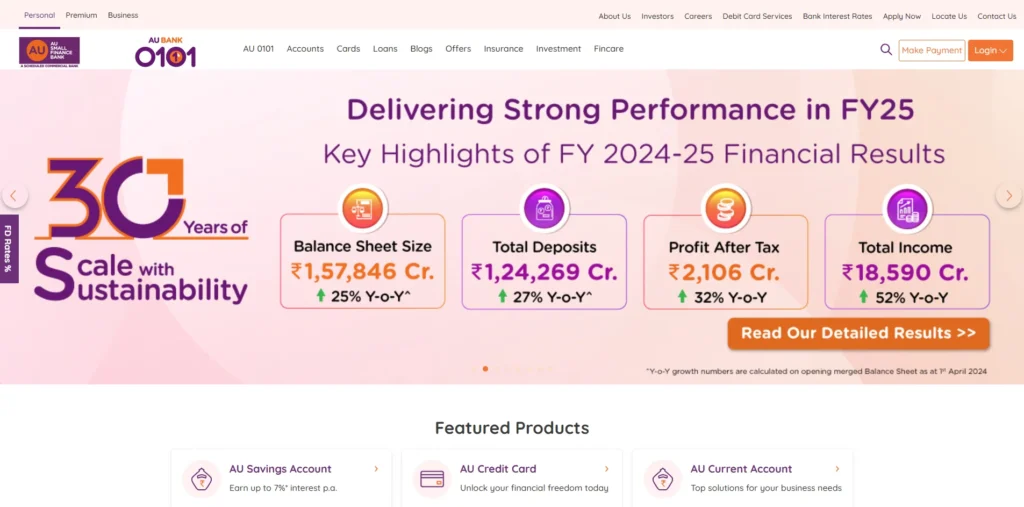 Finance Company in Jaipur - AU Small Finance Bank Limited
