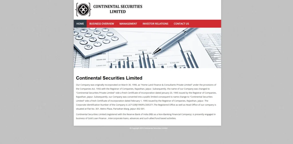 Finance Company in Jaipur - Continental Securities Limited
