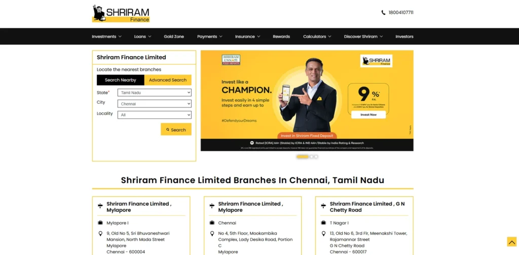 Shriram Finance Limited-Finance Companies in Chennai