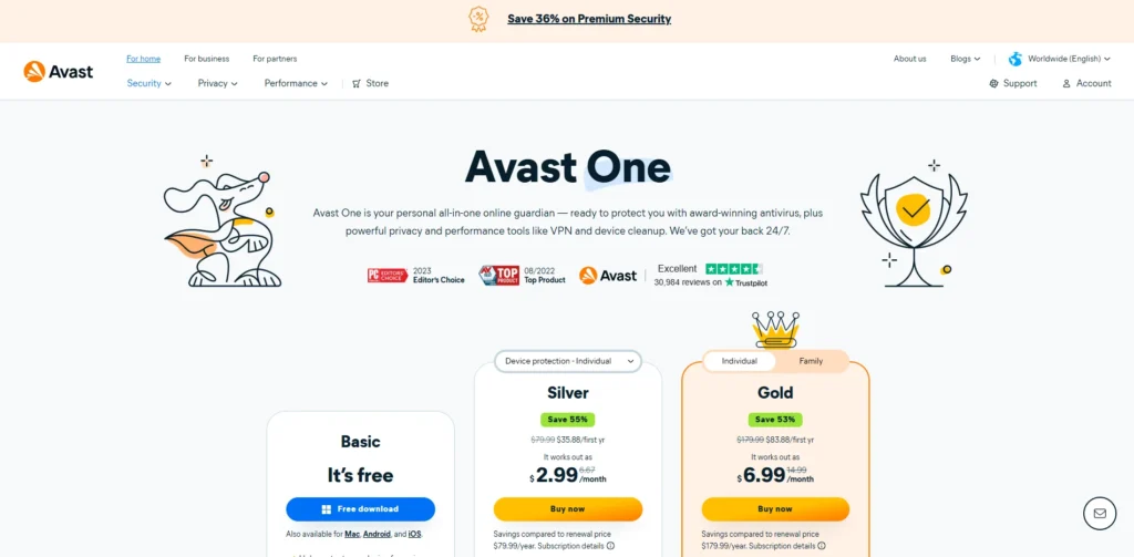 Antivirus Software for Laptops - Avast One