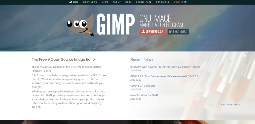 Photo Editing Software - GIMP (GNU Image Manipulation Program)