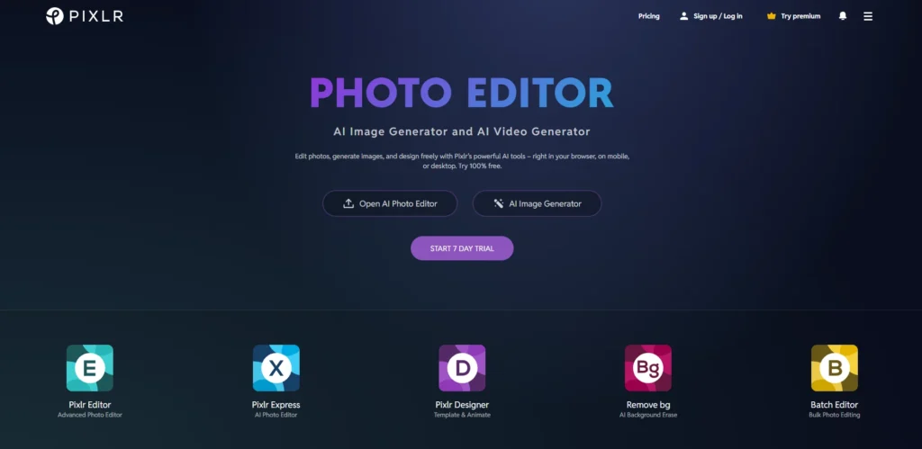Photo Editing Software - Pixlr X and Pixlr E