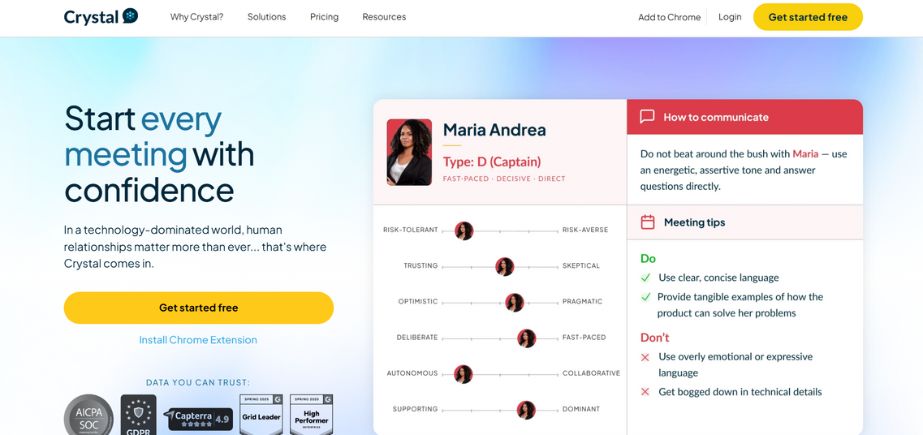 Crystal - LinkedIn marketing tools