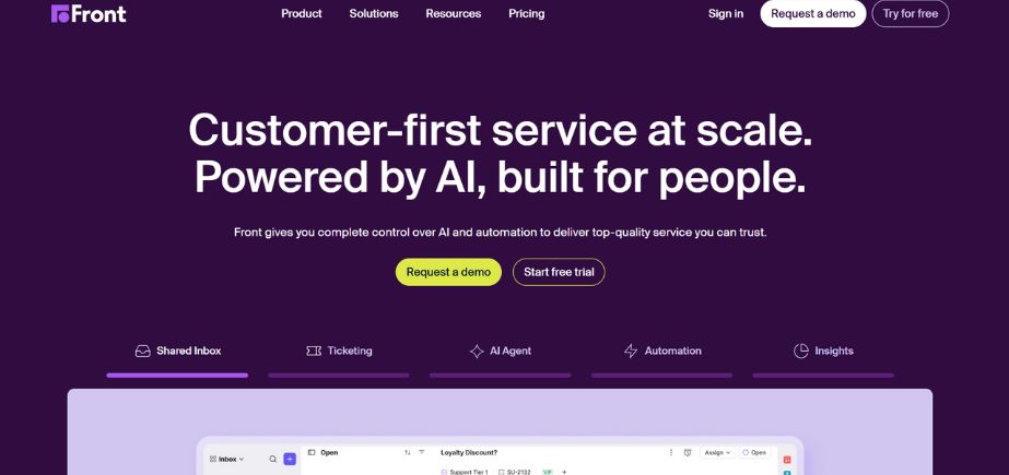 Front - customer engagement tools