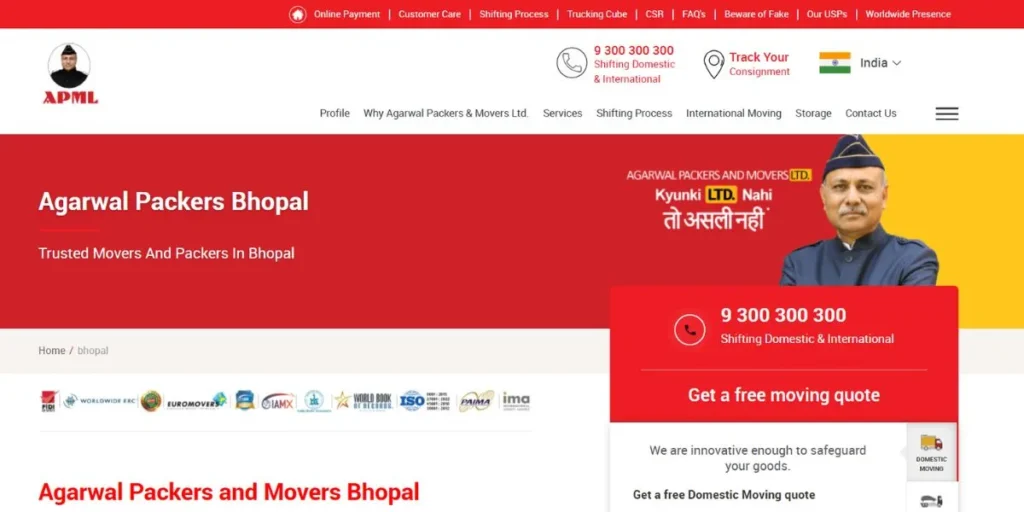 Packers and Movers in Bhopal