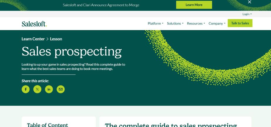 SalesLoft Prospector - LinkedIn marketing tools