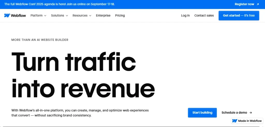 Best no-code App Builders: Webflow