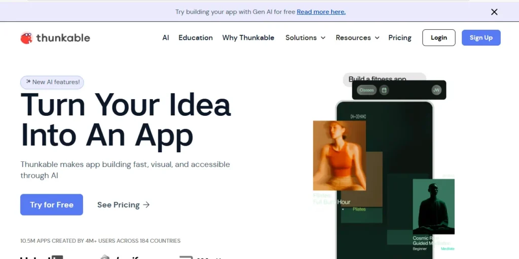 Best no-code App Builders: Thunkable