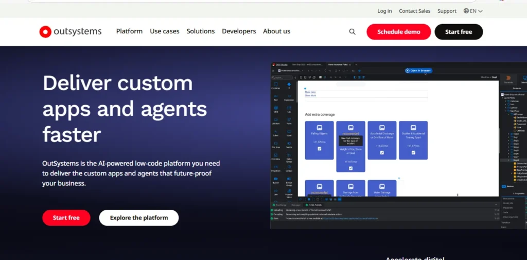 Best no-code App Builders: OutSystems
