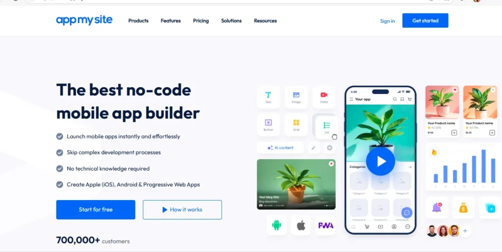 Best no-code App Builders: AppMySite