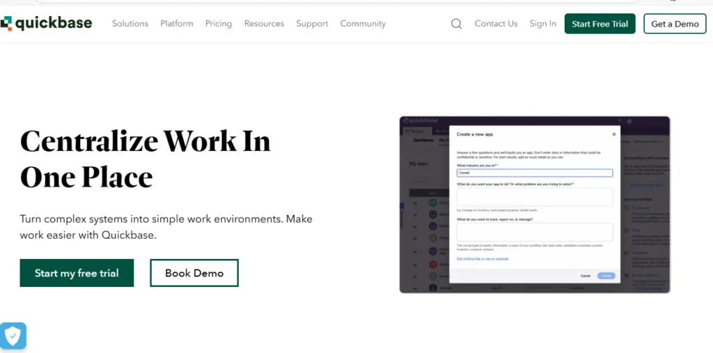 Best no-code App Builders: Quickbase