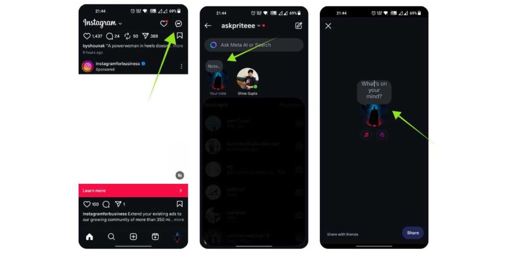 Instagram Notes Ideas