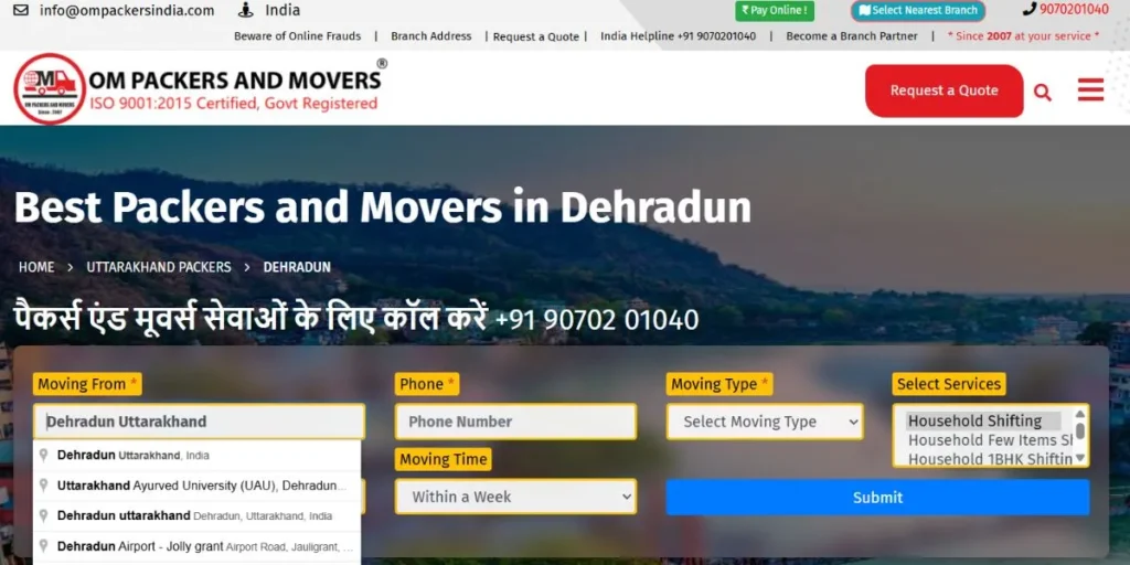 Packers and Movers in Dehradun