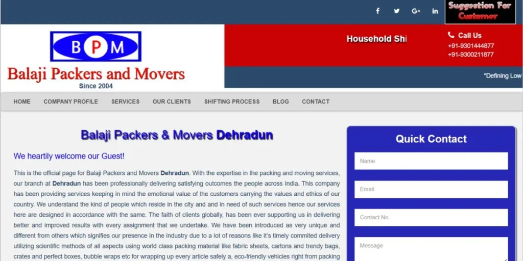 Packers and Movers in Dehradun