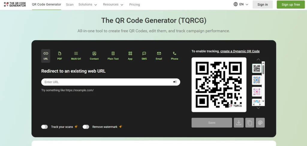 The QR Code Generator (TQRCG)
