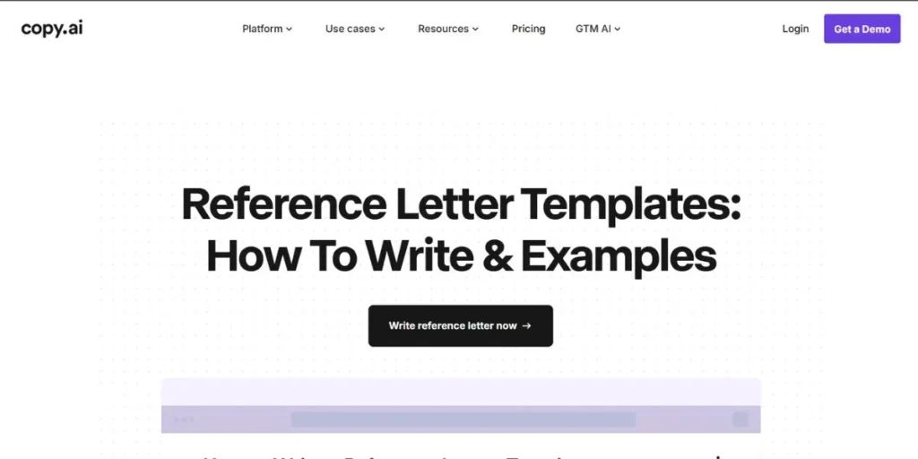 AI Letter of Recommendation Tools - Copy.ai's