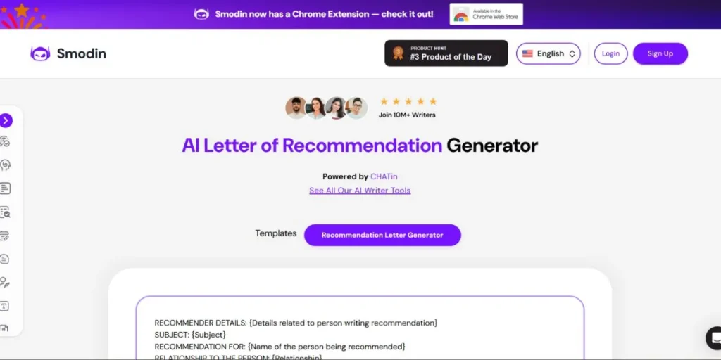 AI Letter of Recommendation Tools - Smodin's