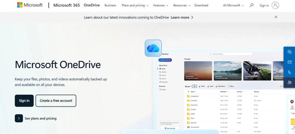 Microsoft OneDrive - Cloud Storage Alternatives