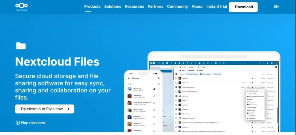 Nextcloud - Cloud Storage Alternatives