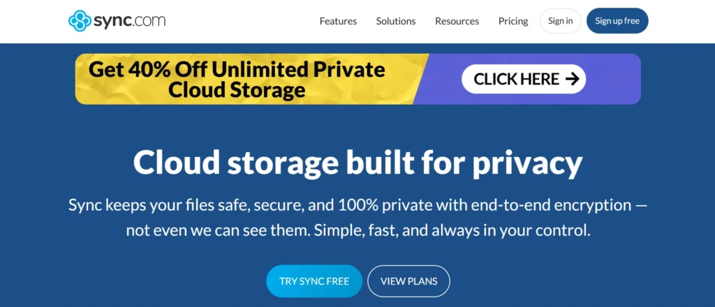 Sync.com - Cloud Storage Alternatives