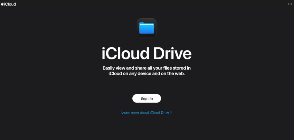 google drive alternative: iCloud Drive