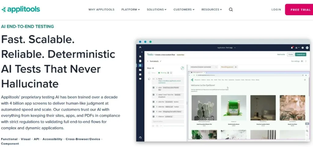 Applitools - SaaS AI Tools to Automate
