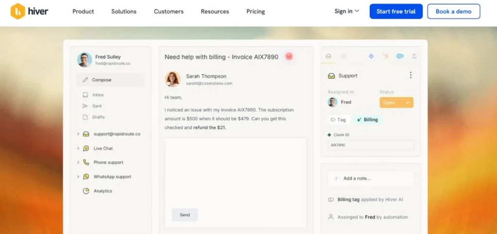 Hiver - Help Desk Ticketing Software