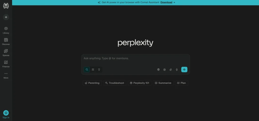 AI tool for market research - Perplexity