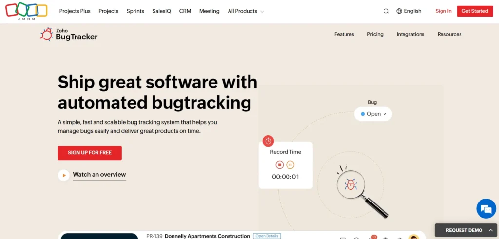 Bug Tracking Software - Zoho BugTracker