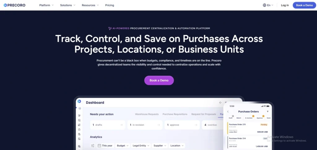 Vendor management system
- Precoro