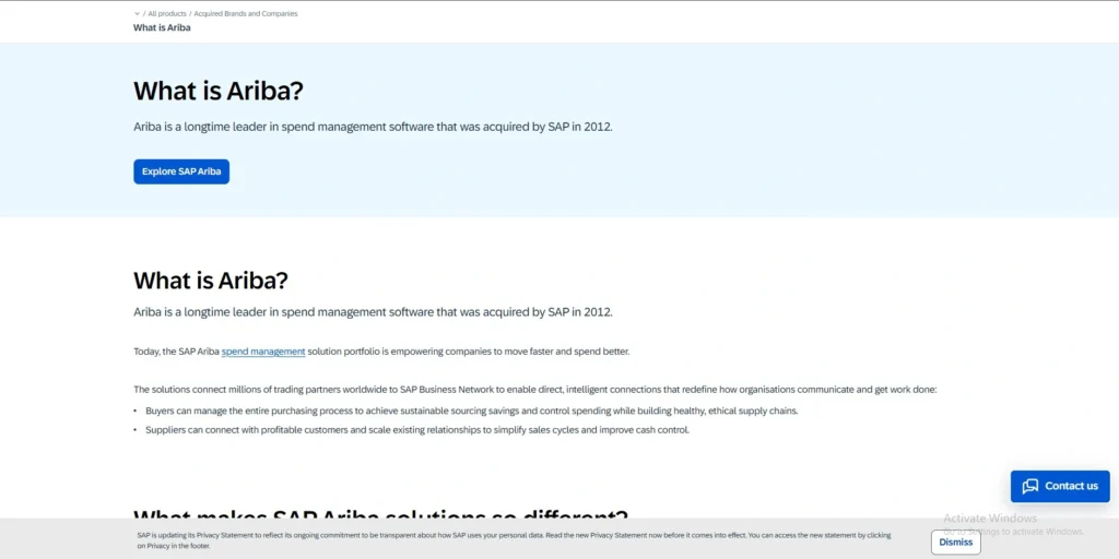 Vendor management system
- SAP Ariba
