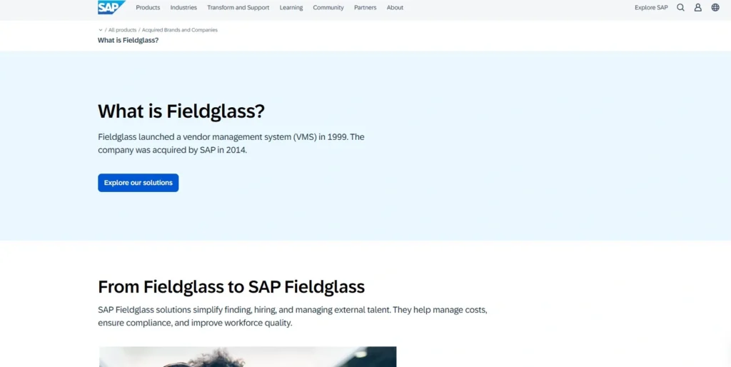 Vendor management system
- SAP Fieldglass