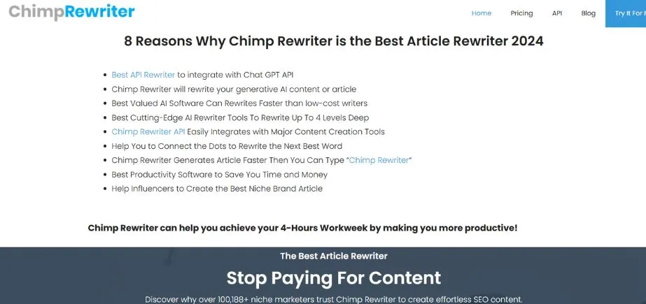 Chimp Rewriter - AI Rewriter Tools