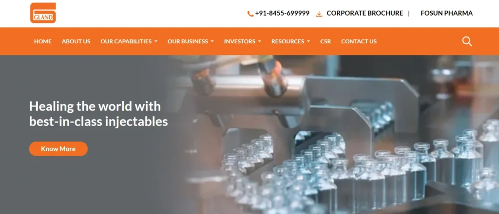 Pharma Companies in Hyderabad
- Gland Pharma