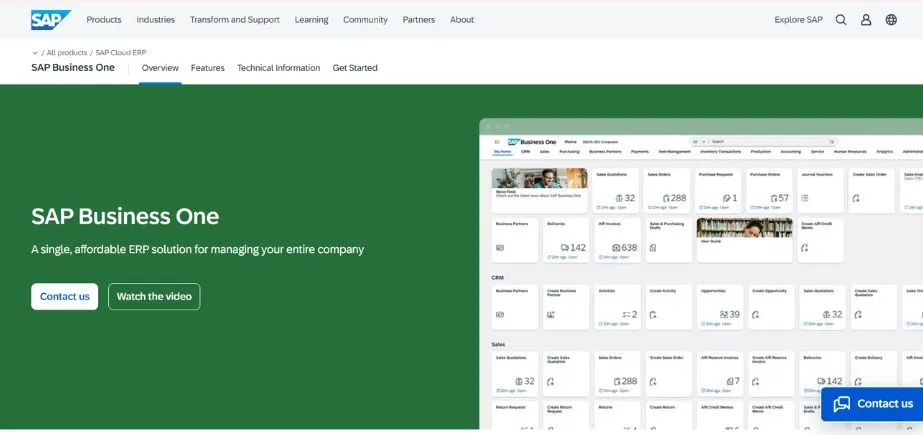 SAP Business One - Enterprise Resource Planning Software
