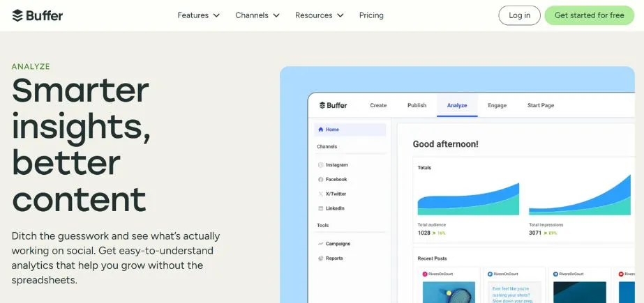 Buffer Analyze - Social Media Analytics Tools