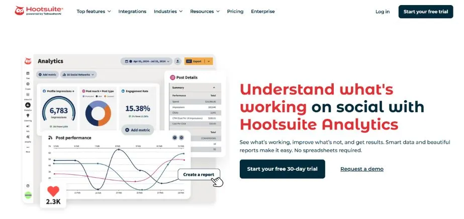 Hootsuite Analytics - Social Media Analytics Tools