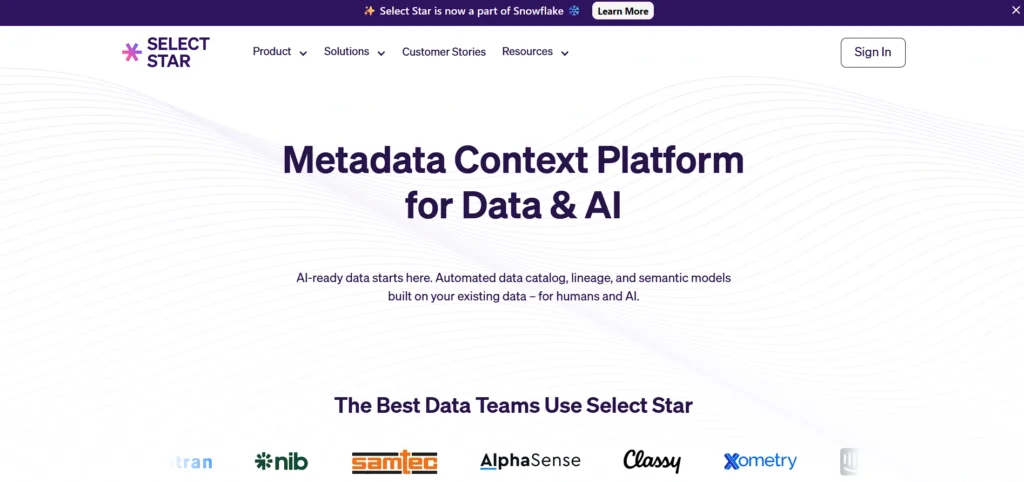 Data Intelligence Tool - Select Star